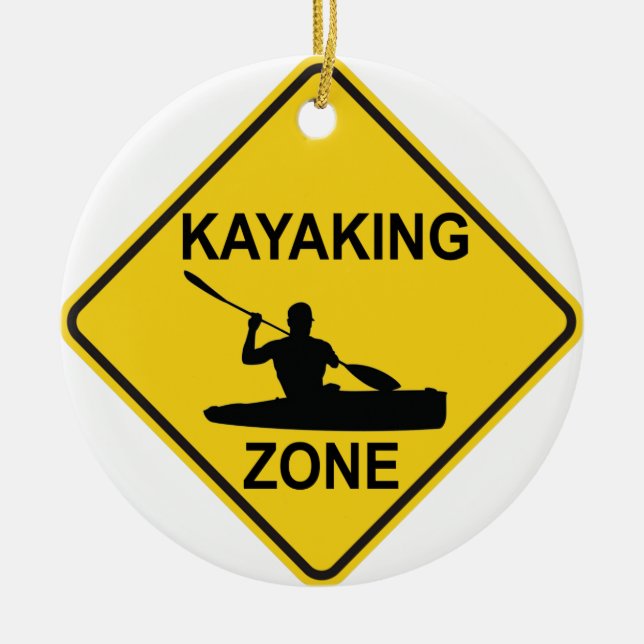 Kayaking Zone Ceramic Ornament (Front)