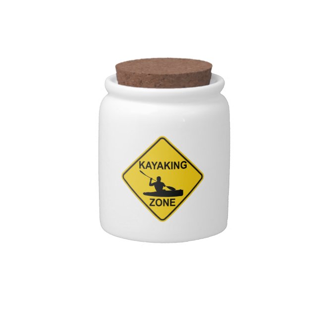 Kayaking Zone Road Sign Candy Jar (Front)