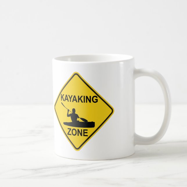 Kayaking Zone Road Sign Coffee Mug (Right)