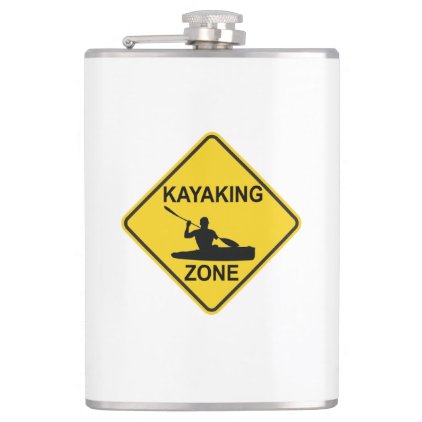 Kayaking Zone Road Sign Flask