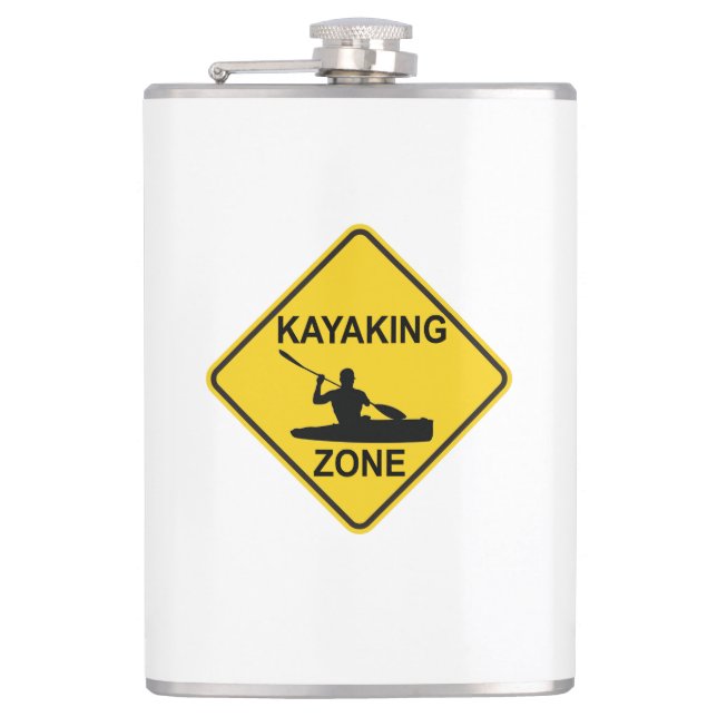 Kayaking Zone Road Sign Flask (Front)