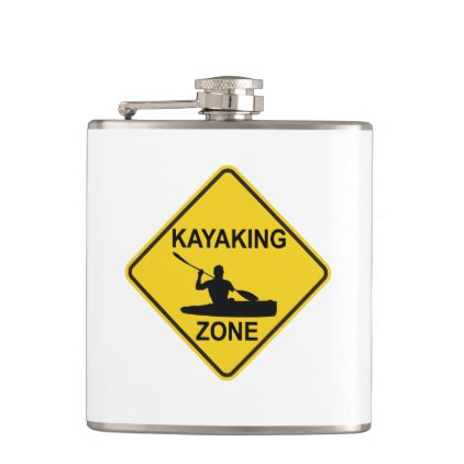 Kayaking Zone Road Sign Flask