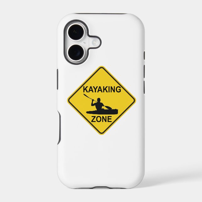 Kayaking Zone Road Sign Iphone Case (Back)
