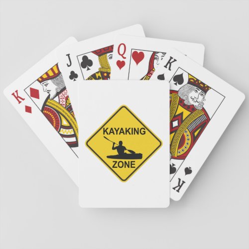 Kayaking Zone Road Sign Playing Cards