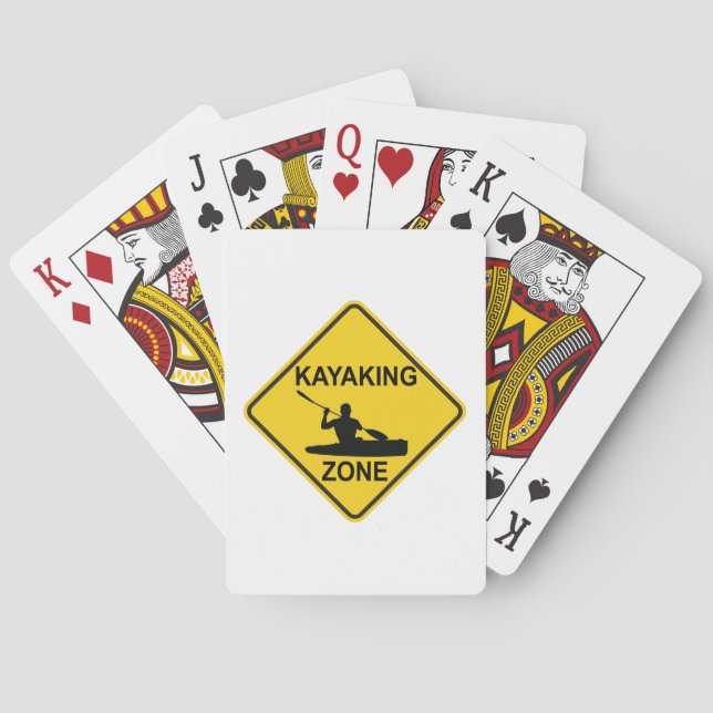 Kayaking Zone Road Sign Poker Cards (Back)