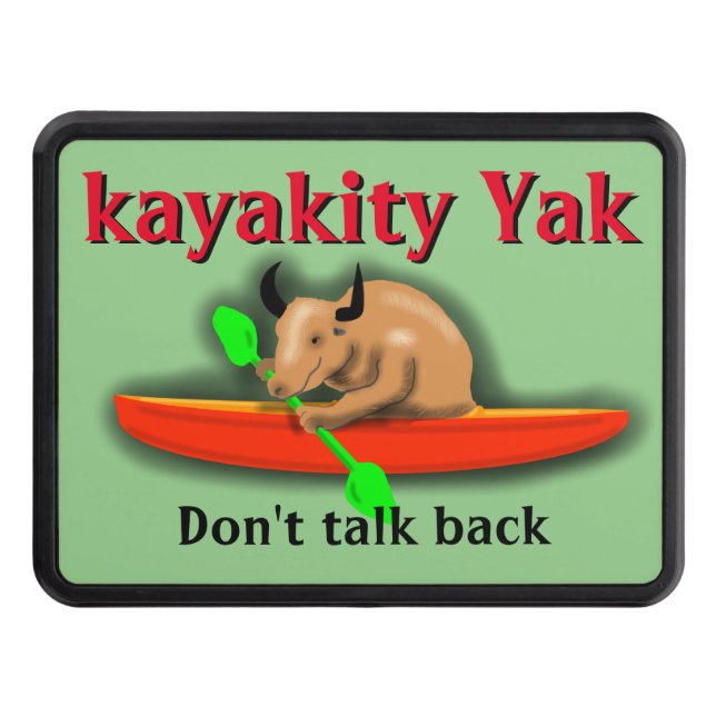 Kayakity Yak Kayak By Slipperywindow Hitch Cover (Front)