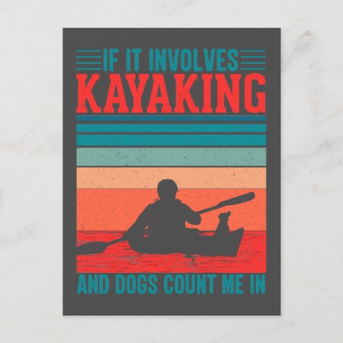 Kayaks and Dogs Count Me In Postcard