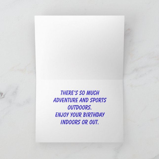 Kayaks Birthday Card, 5" x 7" Folded Greeting Card (Inside)