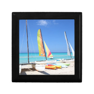 Kayaks, Catamarans And Kayaks Cuban Beach Jewelry Box