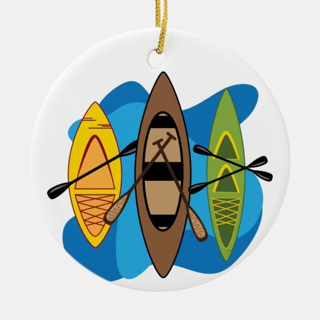 Kayaks Ceramic Ornament (Front)