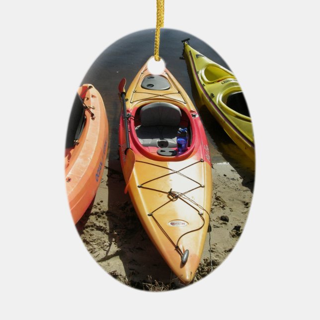 Kayaks Ceramic Ornament (Front)