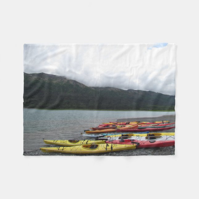 Kayaks & Lake Fleece Blanket (Front (Horizontal))