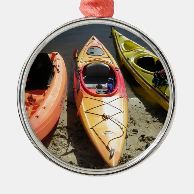 Kayaks Metal Ornament (Front)