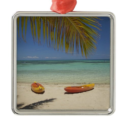 Kayaks on the beach, Plantation Island Resort Metal Ornament
