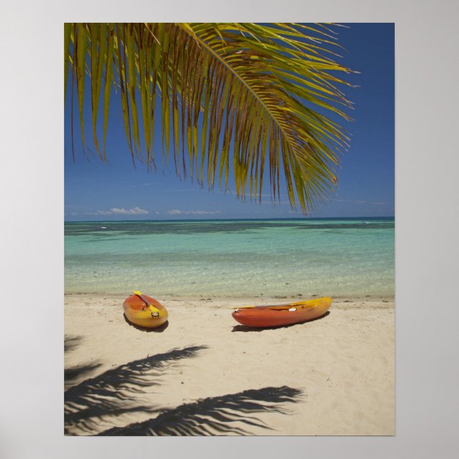Kayaks on the beach, Plantation Island Resort Poster (Front)