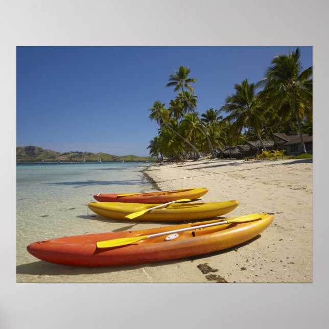 Kayaks on the beach, Plantation Island Resort Poster (Front)