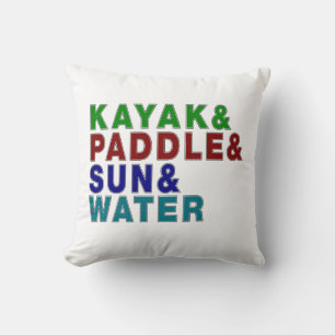 Kayaks & Paddle & Sun & Water - A Kayaking Throw Pillow