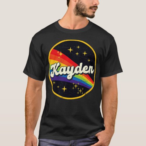 Kayden Rainbow In Space Vintage GrungeStyle T_Shirt