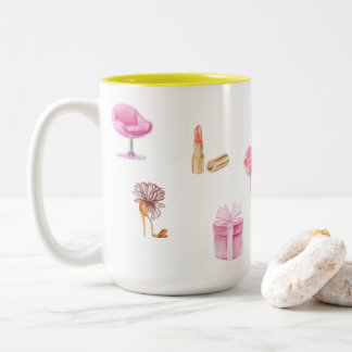 Kaye and Summer Whimsical Two-Tone Coffee Mug