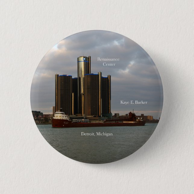 Kaye E. Barker Detroit button (Front)