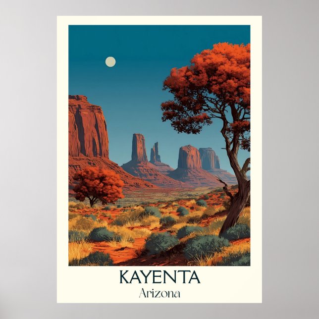 Kayenta Arizona Vintage Travel Poster | Retro Monu (Front)