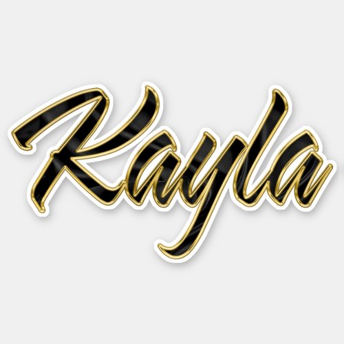 Kayla black gold lettering Sticker