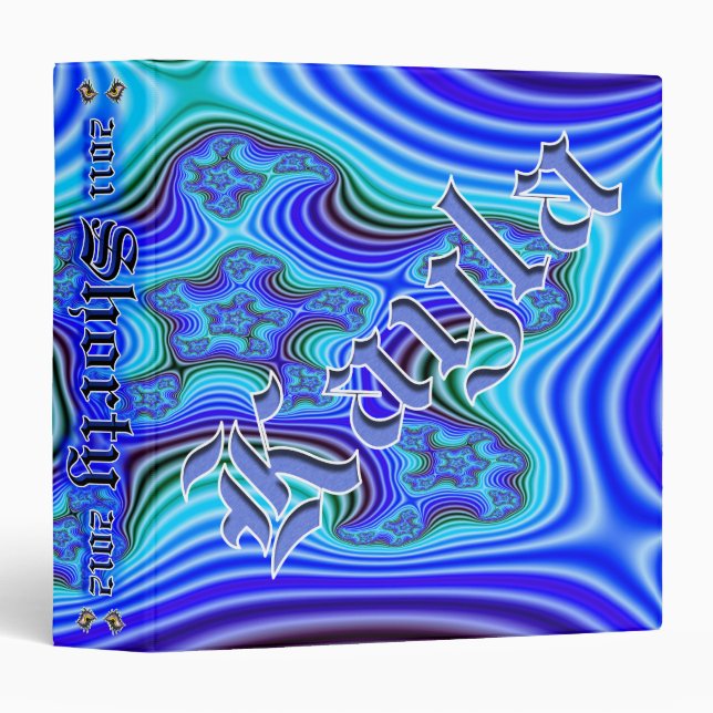 Kayla Custom Fractal 1-1/2" 3 Ring Binder (Front/Spine)