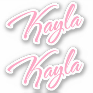 Kayla Decorative Name in Pink x2 Sticker