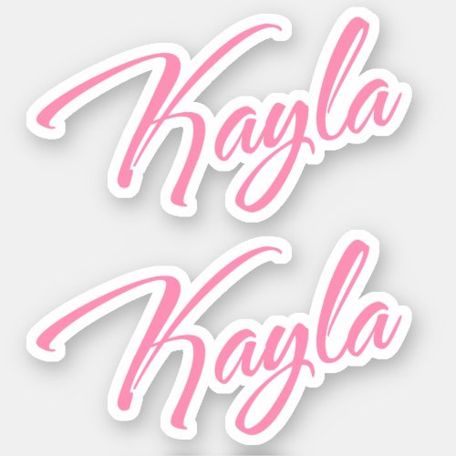 Kayla Decorative Name in Pink x2 Sticker