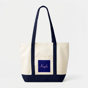 Kayla In Navy And White V Tote Bag