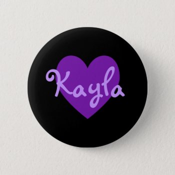 Kayla In Purple Pinback Button by purplestuff at Zazzle