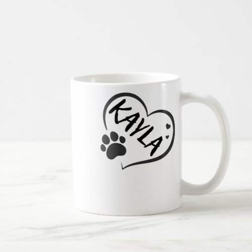 Kayla Name In A Heart With A Paw  Coffee Mug