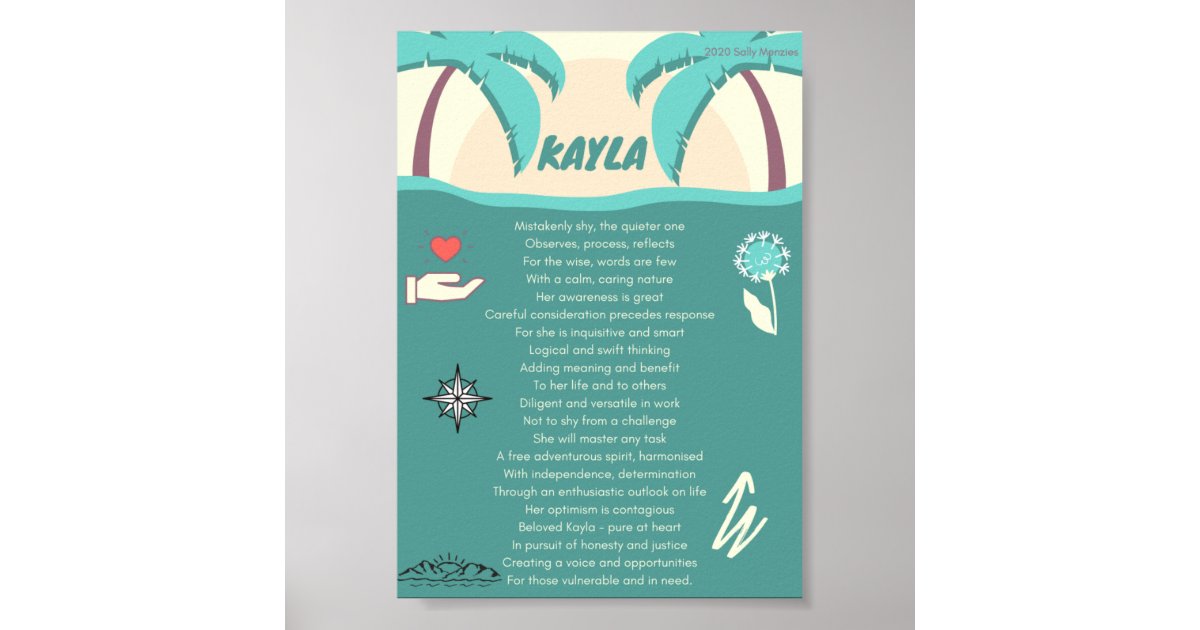 kayla-name-poem-poster-zazzle