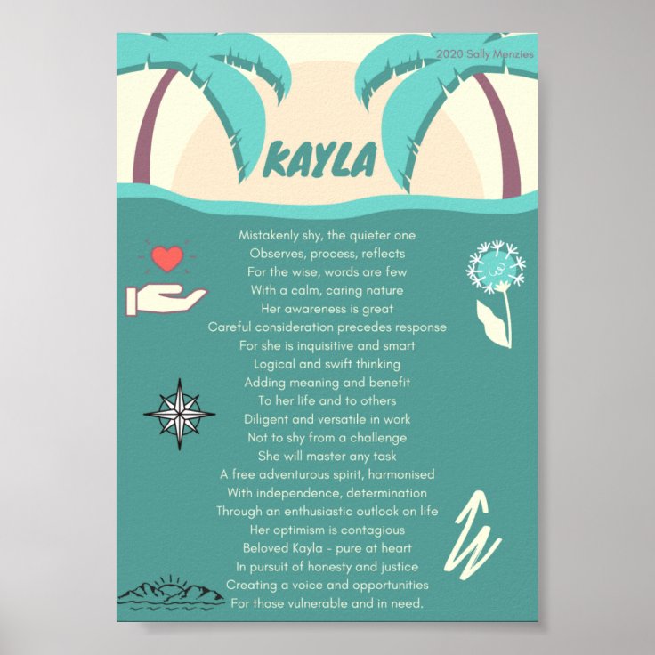 kayla-name-poem-poster-zazzle