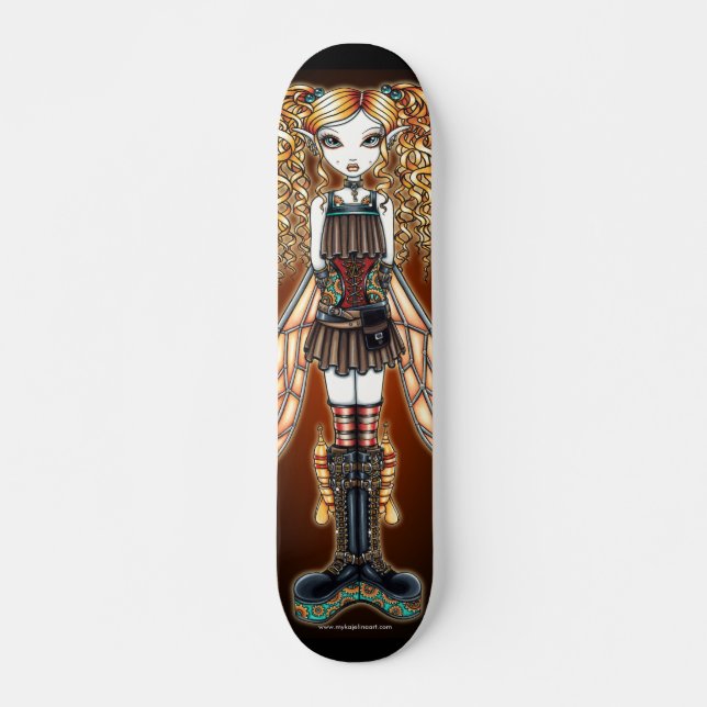 "Kayla" Steampunk Fairy Art Skateboard Deck (Front)