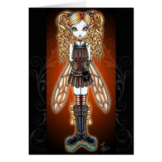 "Kayla" Steampunk Fairy Card (Front)