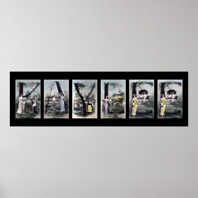 KAYLEE Alphabet Letter Name Art Poster (Front)