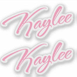 Kaylee name in pink script x2 sticker