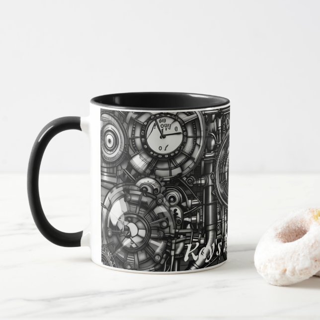 Kay's Morning Tea Personalized Customizable Mug (With Donut)