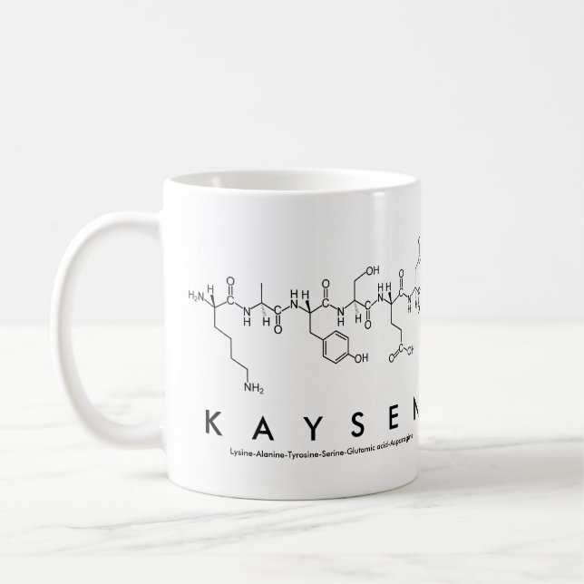 Kaysen peptide name mug (Left)