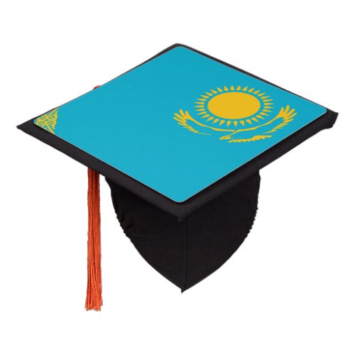 Kazakh flag graduation cap topper