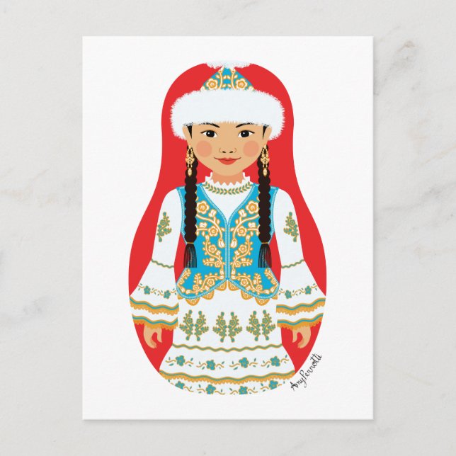Kazakh Matryoshka Postcard (Front)