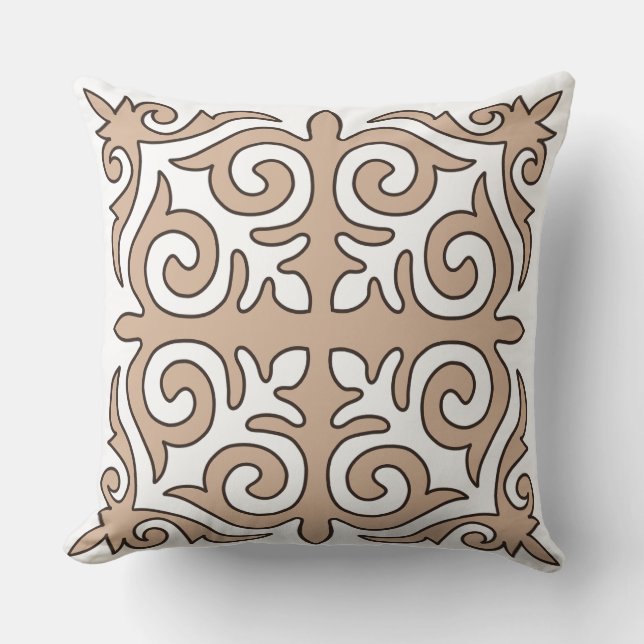 Kazakh nomad ornament pattern  throw pillow (Front)