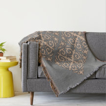 Kazakh ornament pattern throw blanket