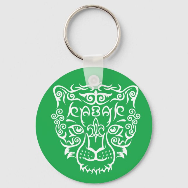 Kazakh style with snow leopard pattern keychain (Front)