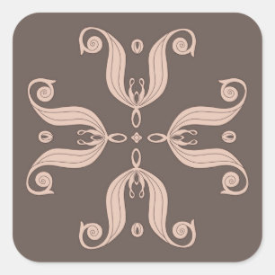 Kazakh tulips pattern  square sticker