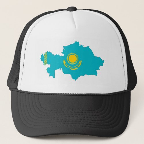 kazakhstan country flag map shape symbol trucker hat