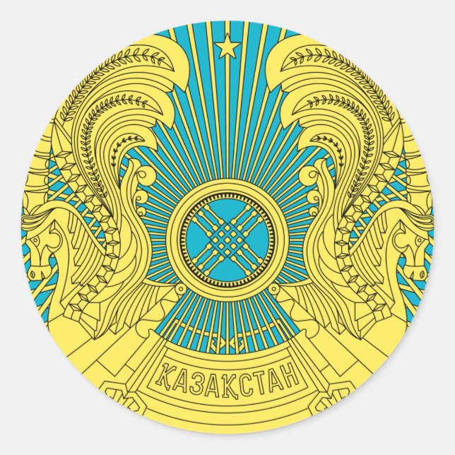 kazakhstan emblem classic round sticker (Front)