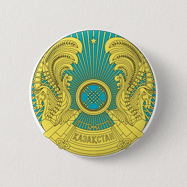 kazakhstan emblem pinback button (Front)