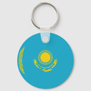 Kazakhstan Fisheye Flag Keychain